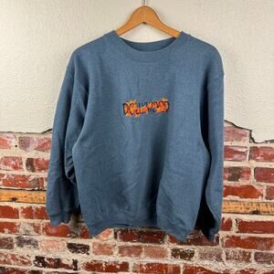 Vintage Dollywood Sweatshirt Size Large Blue Fleece Crewneck Pigeon Forge TN USA